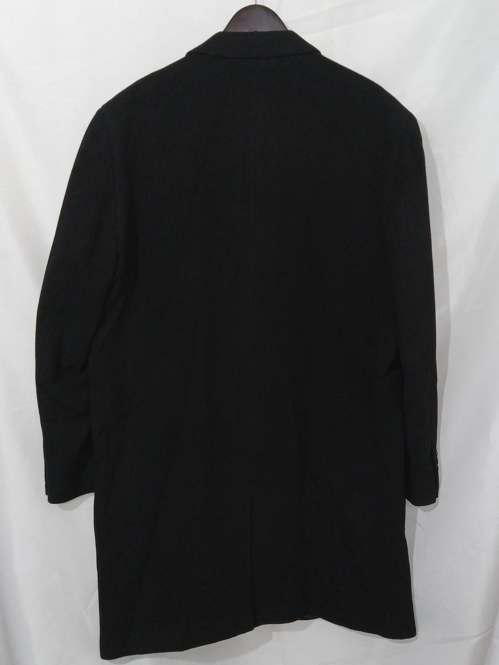 Pronto Uomo Mens 42L Wool Cashmere Blend Black Overcoat Top Coat Long Coat